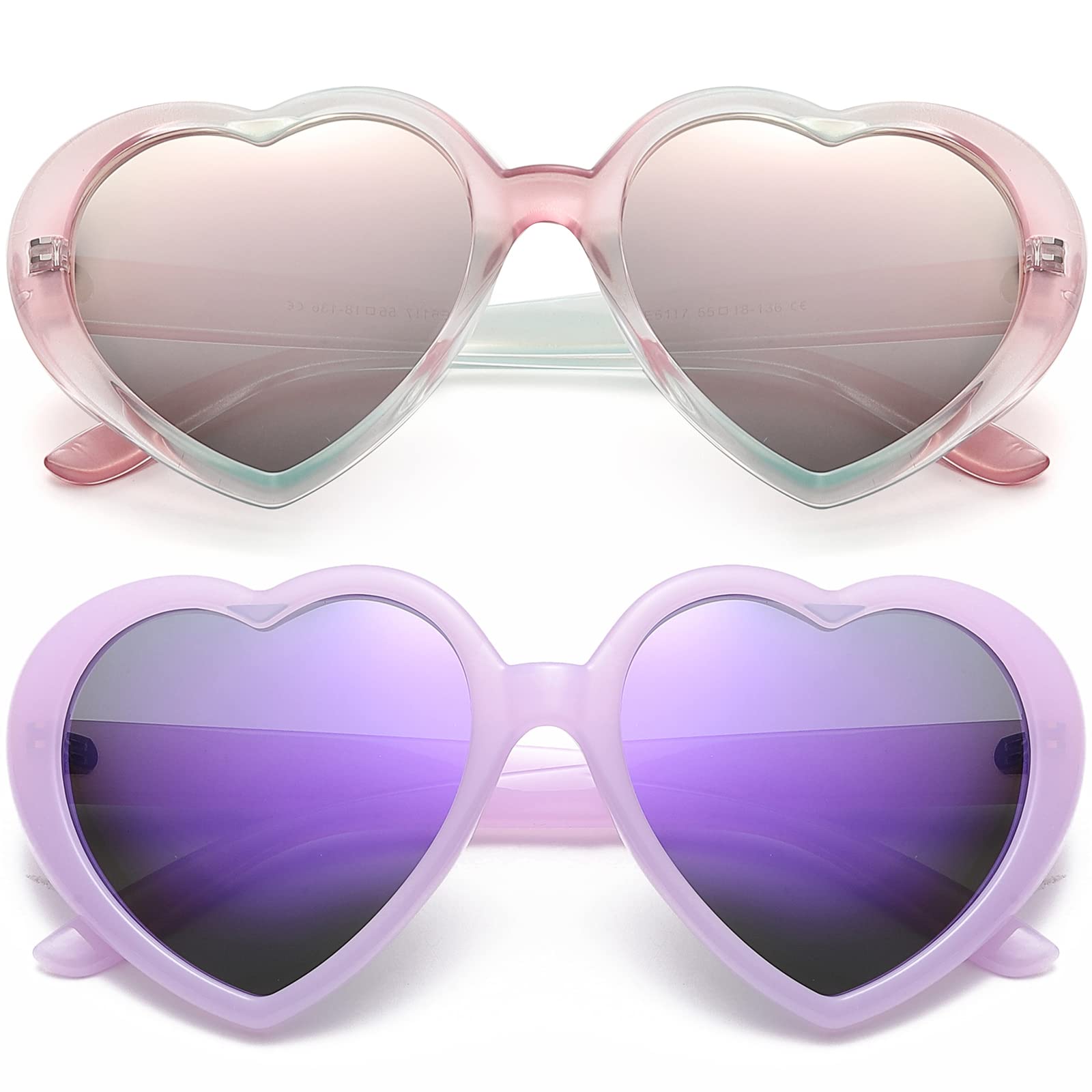 AIEYEZOLove Heart Sunglasses for Women Polarized Heart Frame Sun Glasses  100% UV Blocking Lens