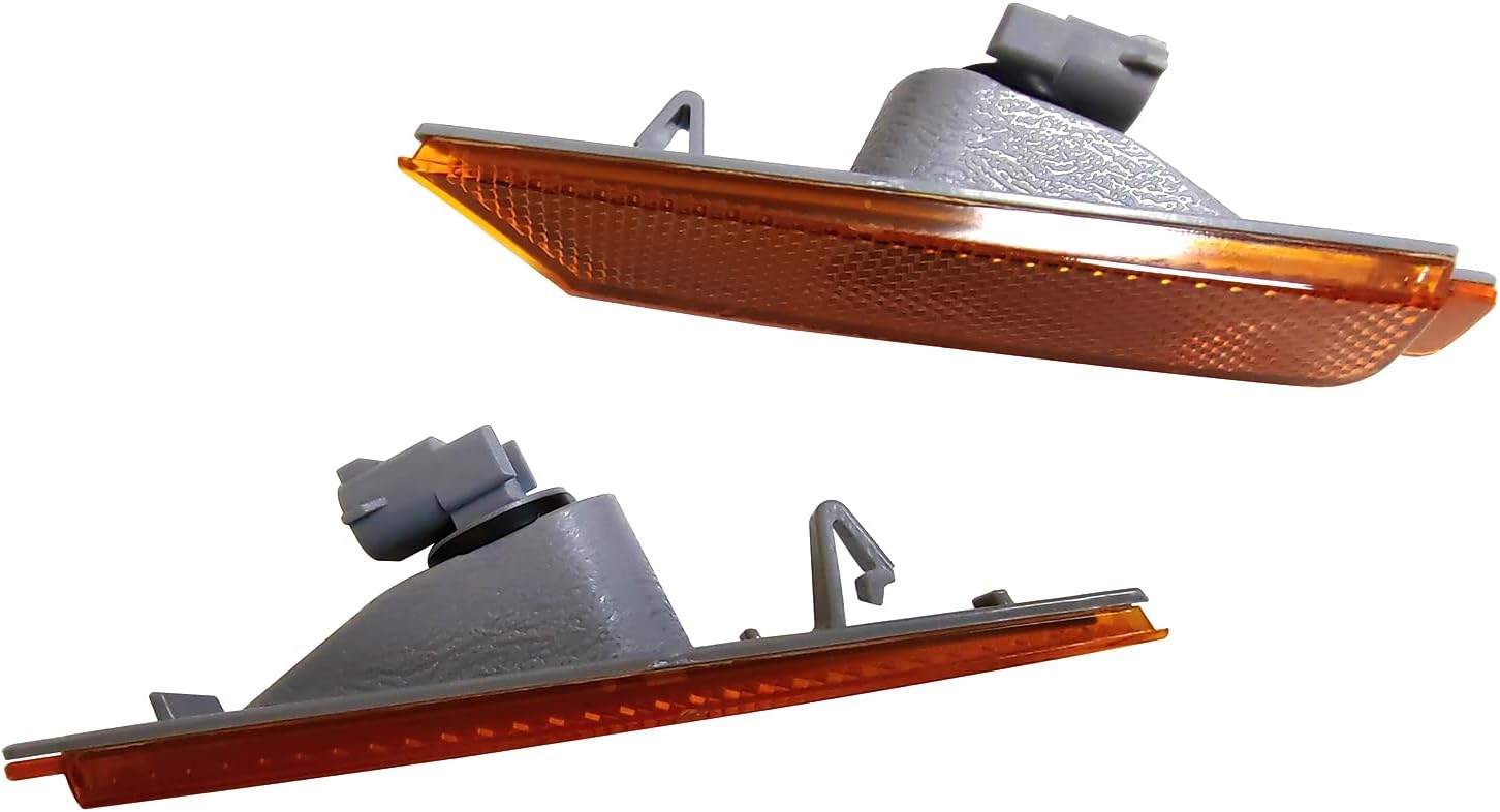 Amber Lens Front Bumper Side Marker Light Assembly Compatible with 2010-2015 Chevrolet Camaro Replace GM2551197 GM2550197