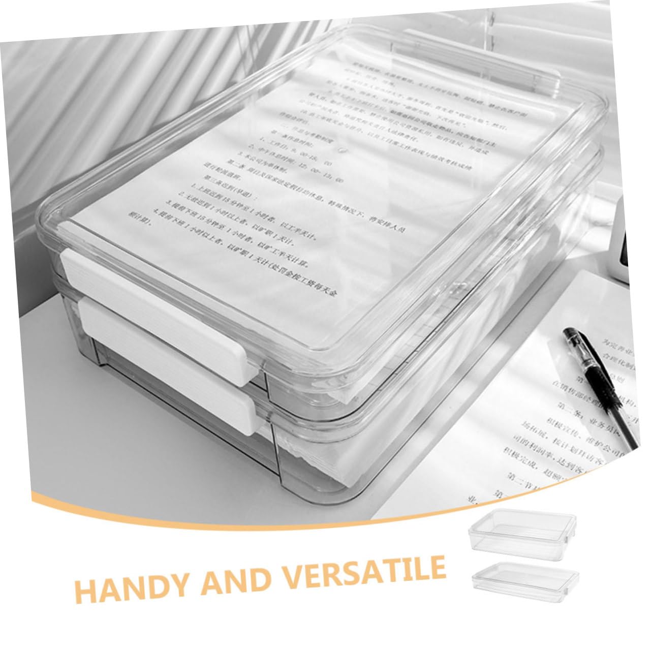 VILLCASE 2 Stück-pack Dokumentenbox aus Pet für A4-papiere Papierorganizer Hält Unterlagen Trocken und Ordentlich für Büro und Schule