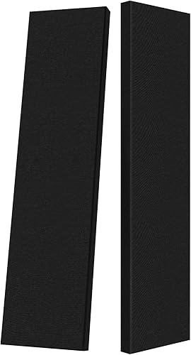 Paneles acústicos de 2 pulgadas de grosor con soportes para colgar en la pared, 2 paneles de fibra de vidrio de 47.2 x 11.8 pulgadas de absorción de
