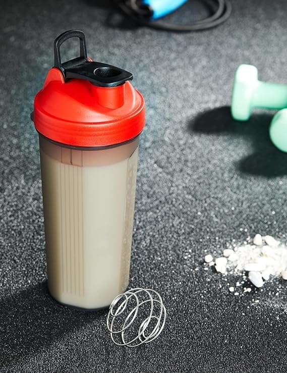 Unbreakable Shaker/Sipper Bottle | Blender Function | Ideal for Protein Shakes, Juices | BPA Free | Leak-Proof | 900 ml | Red-image-46