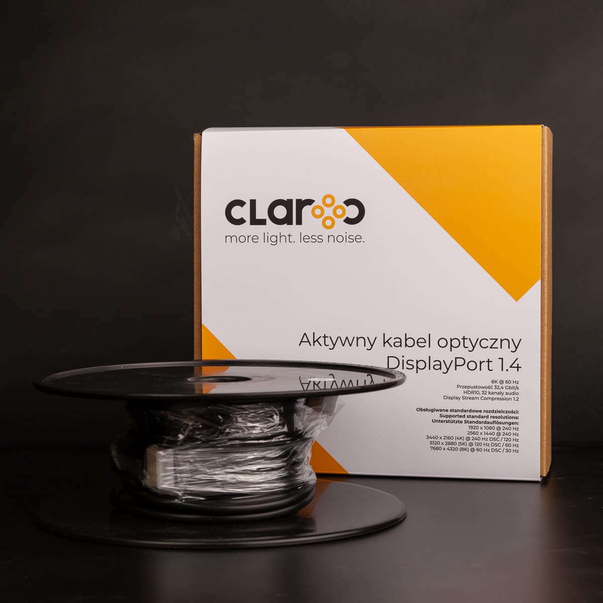 Câble DisplayPort 8K @ 60 Hz, 4K @ 144 Hz | Câble optique actif AOC | Display Stream Compression 1.2 (DSC), FEC, Dynamic HDR, HDR10, échantillonnage 4:4:4 | longueur 15 m