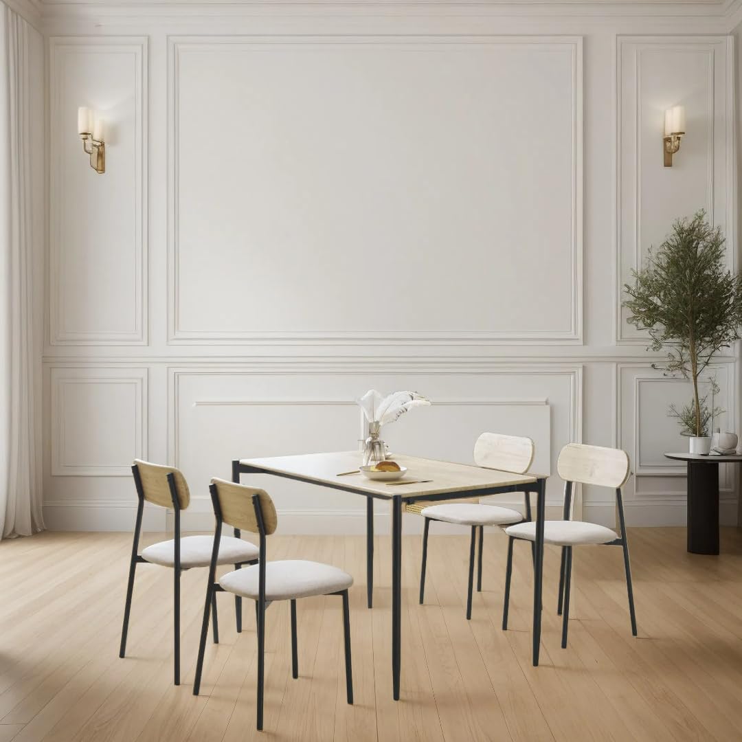 Amazon｜JvFun ダイニングテーブルセット 4人用 5点セット 幅110cm