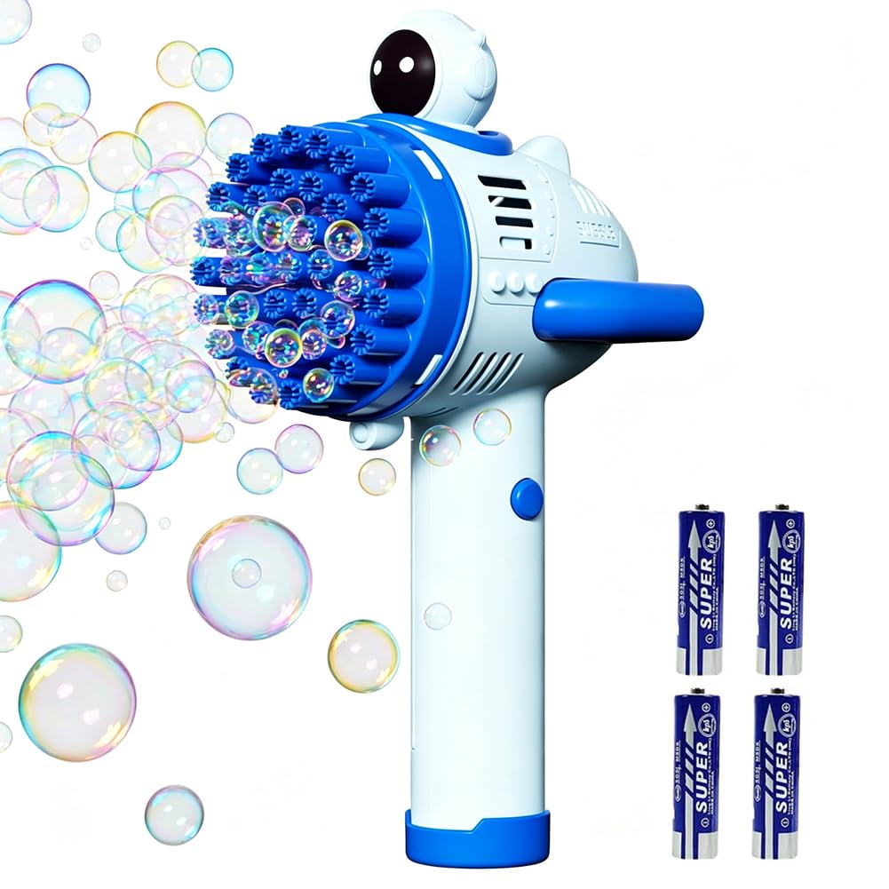 Bubble Machine for Kids, Bubble Gun with Bottles Solution, Bubble Maker Toy for Girls Kids Summer Outdoor Party Garden Toys Birthday Gift — image 1