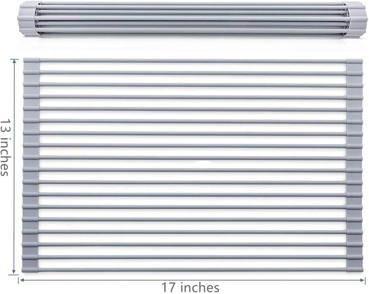 Avril Tian Roll-Up Dish Drying Rack, Over Sink Dish Rack, Foldable Multi-Use Dish Drainers, Heat Resistant Mat (M) - Image 3
