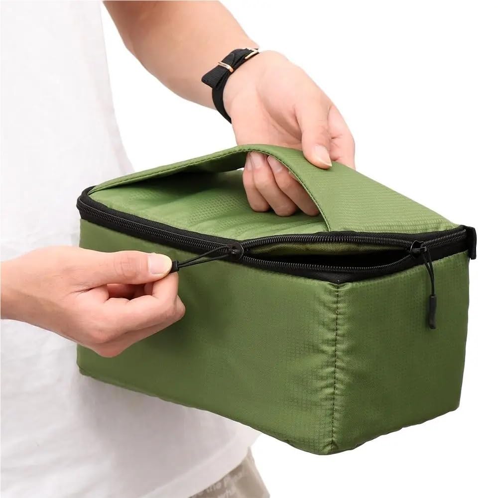 Bolsa for cámara DSLR SLR, portátil, Resistente al Agua, partición Acolchada, Funda for Insertar, Compatible con Canon y Sony, 1 ud.(Light Grey)