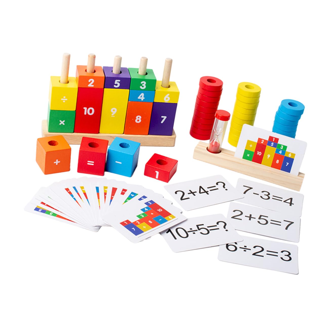 Holzspielzeug Zahlen Rechenspielzeug Lernspielzeug Bunte Bausteine Montessori Arithmetik Lernhilfe Frühe Jungen Mädchen