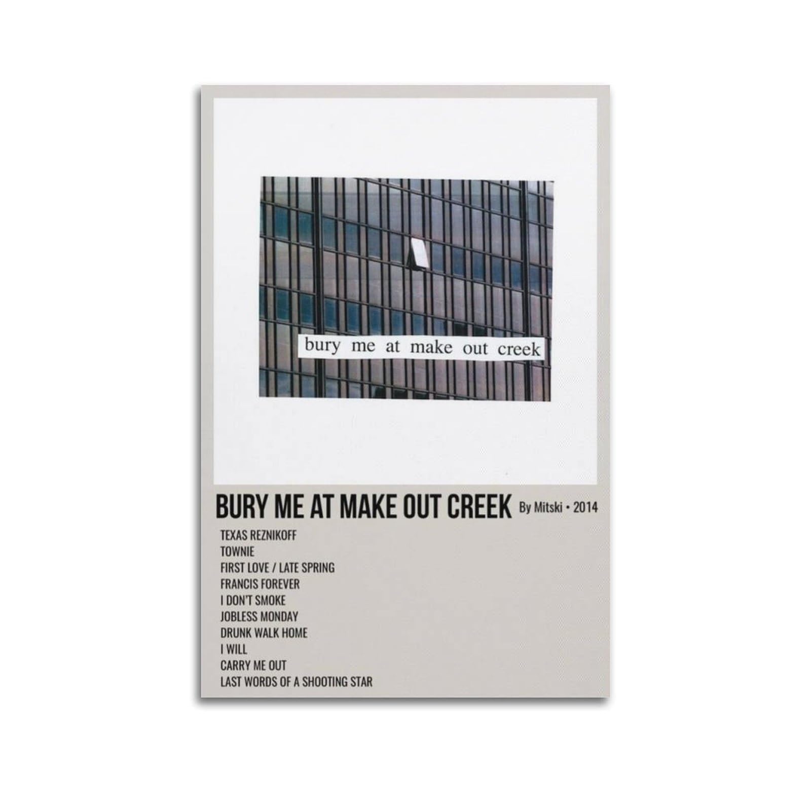 Bury Me at Makeout Creek Mitski Music Album Cover Music Posters for Room Aesthetic Canvas Wall Art Bedroom Print Picture Paintings for Living Room Bedroom Decoration Frame 08x12inch(20x30cm)Unframe-st