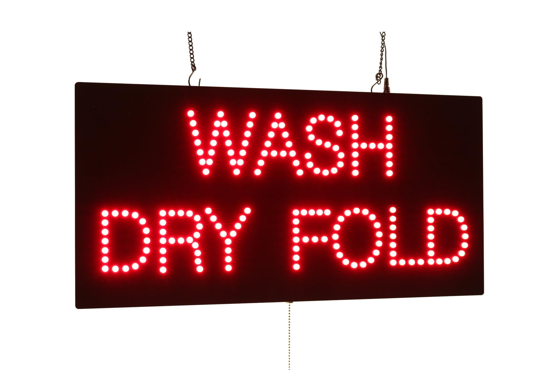 Wash Dry Flod Sign, TOPKING, Signage, LED, Neon, Open, Store, Window, Shop, Business, Signboard, Display, Bright, Eye-Catching, 24"x12" (60cm*30cm), Red