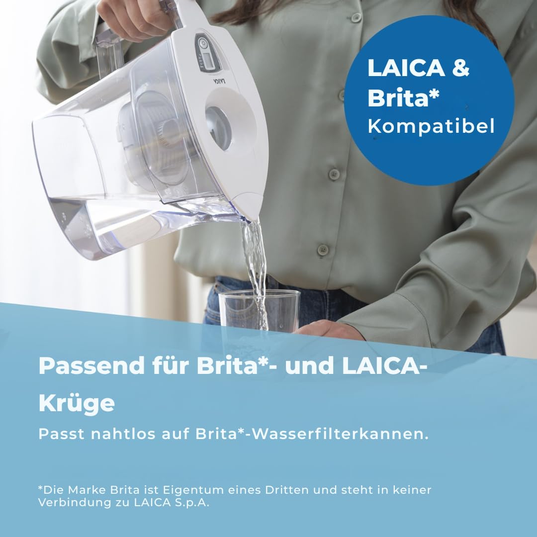LAICA Wasserfilterkartuschen bi-flux Slim - kompatibel mit Brita* Karaffen - 12er Pack