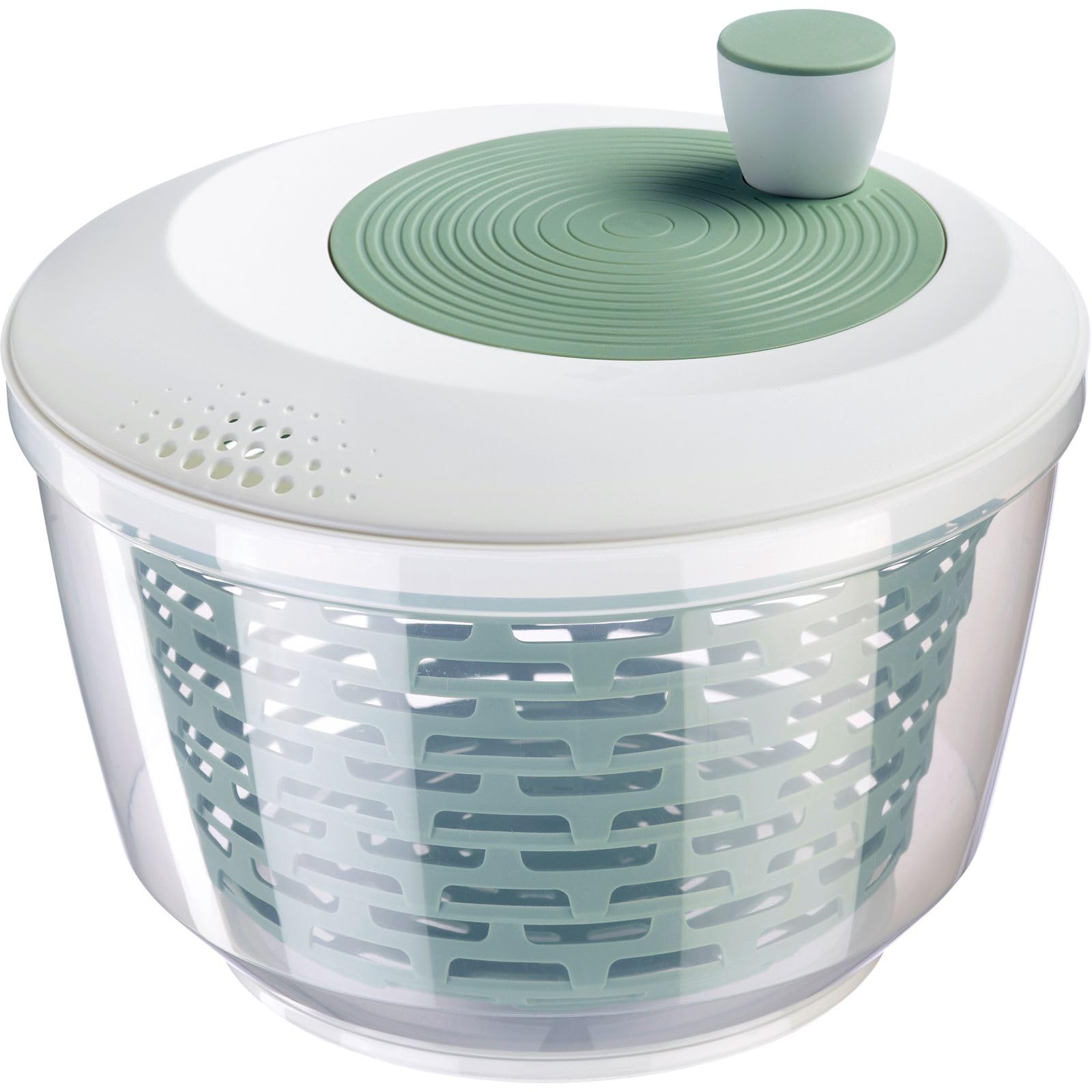 Westmark Salatschleuder – Fassungsvermögen: 4,4 Liter, ø 23,5 cm, Kunststoff, BPA-frei, Spinderella – Mint-Grün