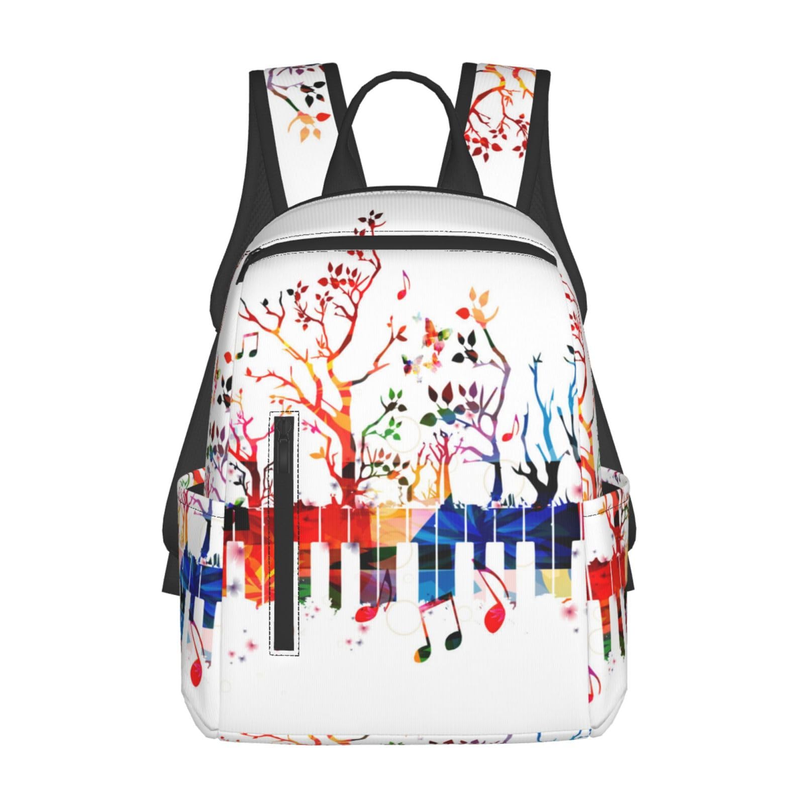 Colorato Tastiera Pianoforte Nota Musicale Stampato Zaino leggero Borsa da viaggio Zaino Casual