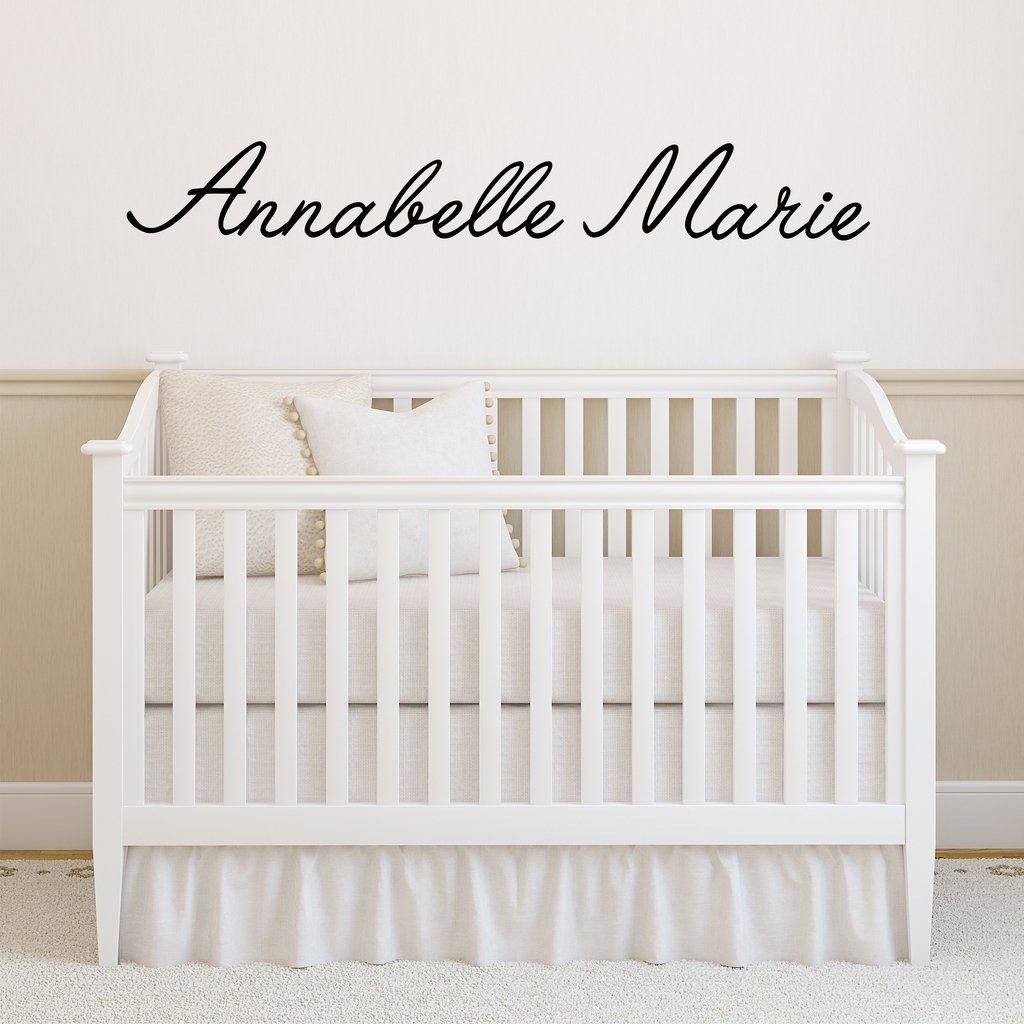 Fancy Cursive Single Personalized Custom Name Vinyl Wall Art Decal Sticker 28" W, Girl Name Decal, Girls Name, Nursery Name, Girls Name Decor, Girls