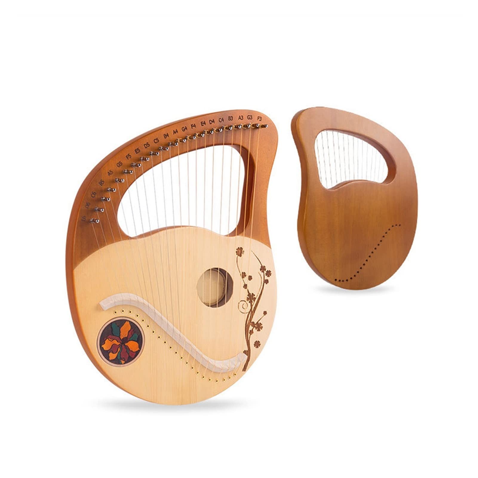 21 Saiten Leier Harfe Aus Holz Mahagoni Musikinstrument Mit Ersatzsaiten Stimmschlüssel Harfen-Saiteninstrument