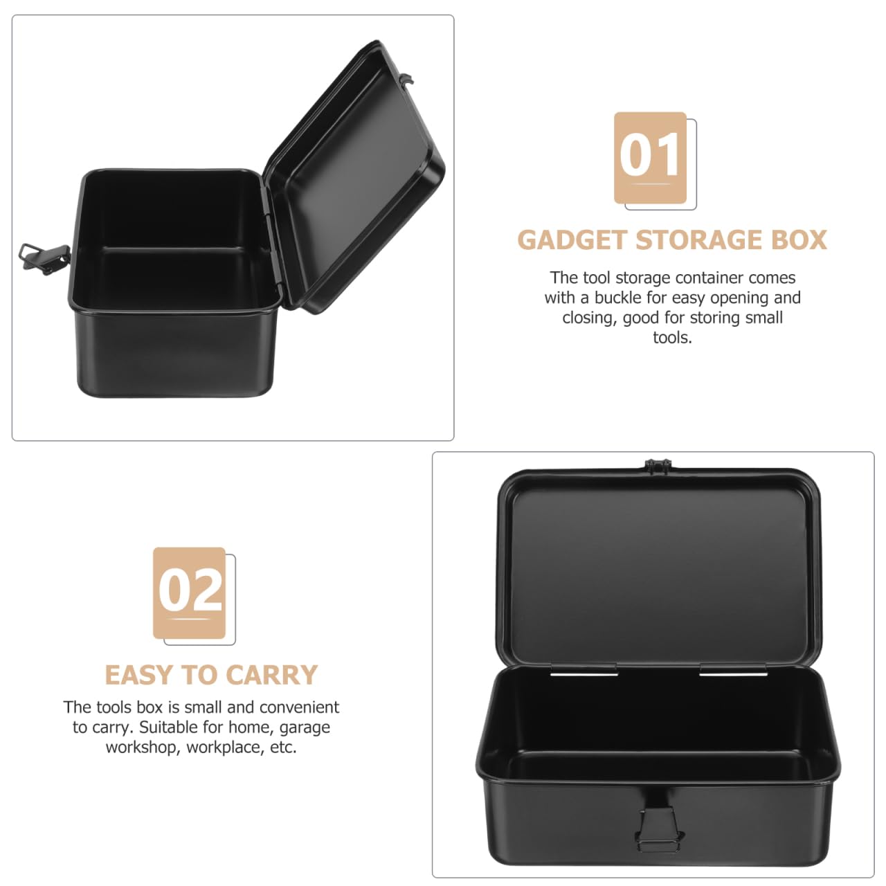 Petite Boîte À Outils En Métal Boîte À Outils Portable 7.87 X 4.92 X 3.07 Pouces Organisateur Pour Tournevis Vis Et Petites Pièces Maison Garage Atelier
