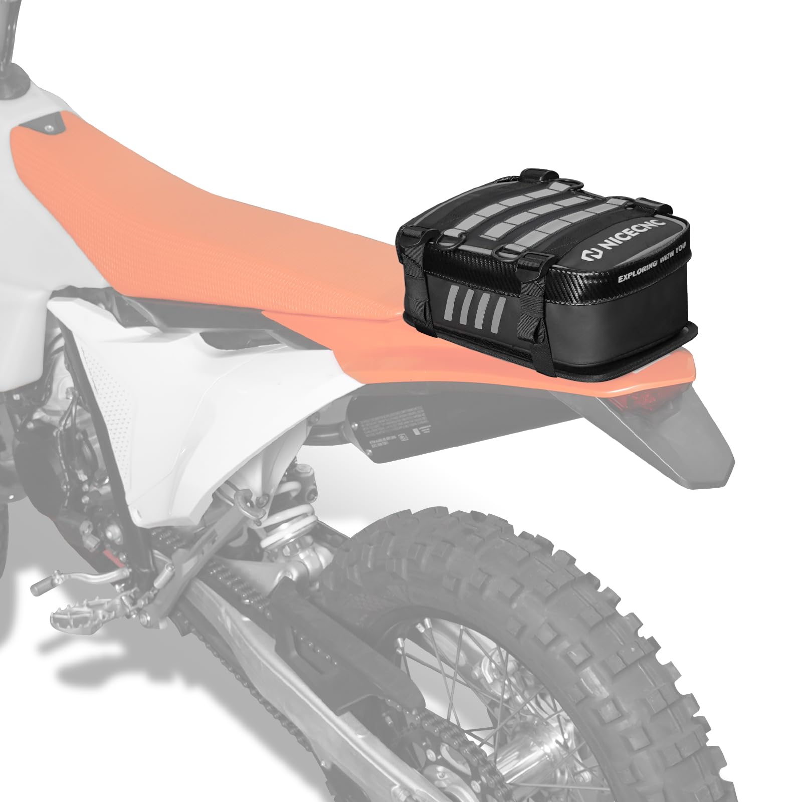 NICECNC Motorrad-Heckkotflügeltasche, Dirt-Bike-Tasche, Rücksitz mit Werkzeug-Rolltasche, Dirt-Bike-Werkzeugtasche, universal, Motocross-Enduro-Fender-Tasche, Aufbewahrungszubehör, passend für
