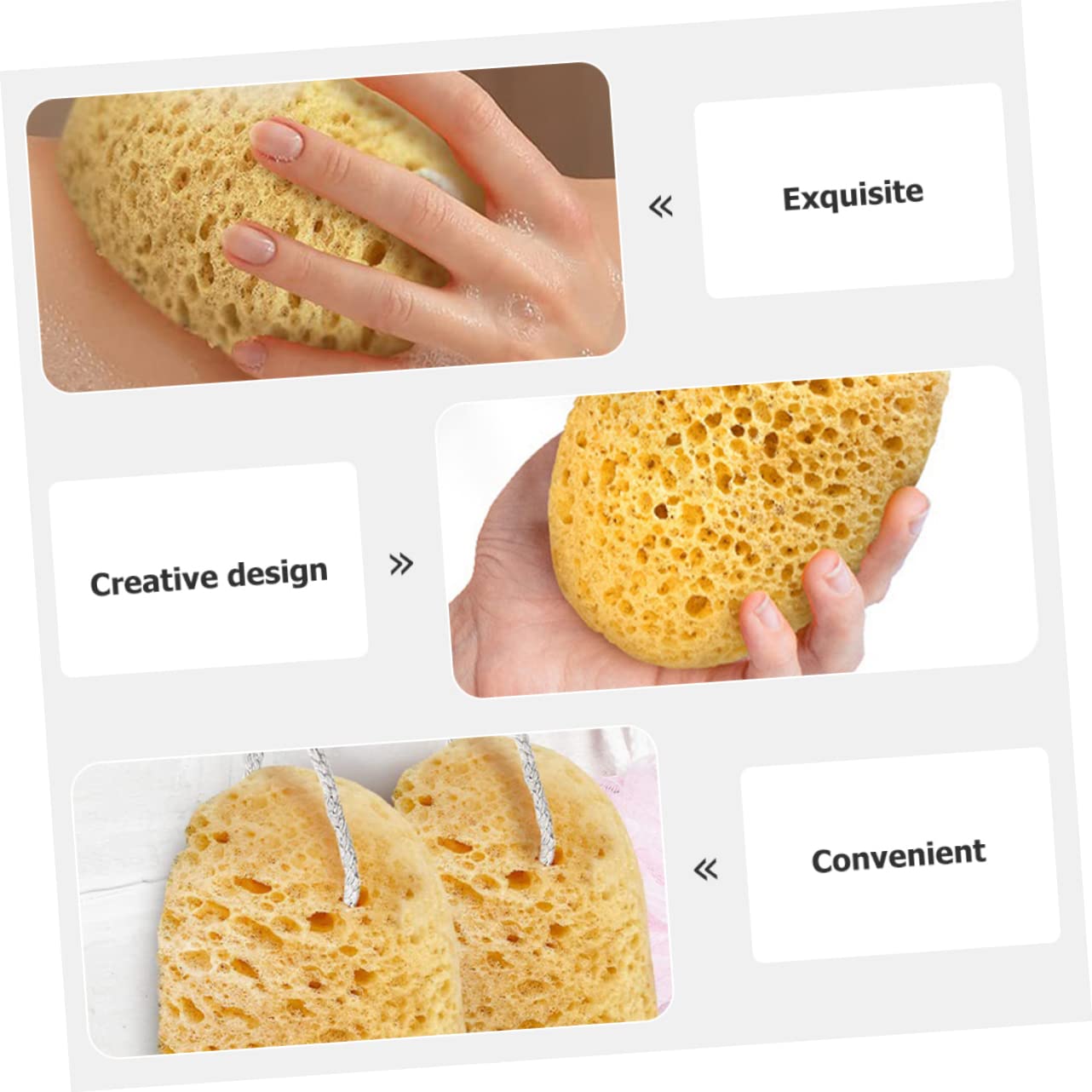 Baluue 6piezas Esponjas Exfoliantes Esponjas De Ducha Diseño De Doble Cara Para Limpieza y Masaje Accesorio Esencial