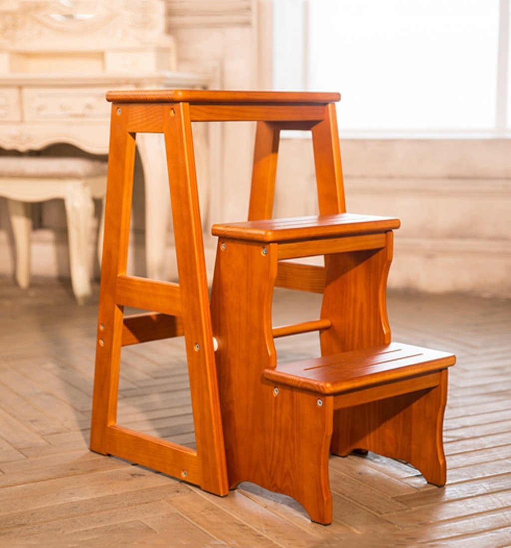Escabeau pliant en bois DASHADAO : étagère multifonction et range-chaussures 2#