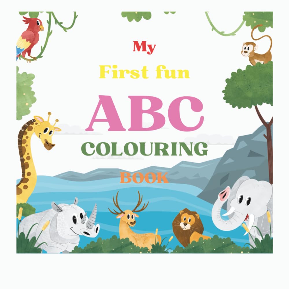 Adorable and Cute Animal Colouring Book for Kids: Education Colouring pages with and Alphabets for preschool and Kindergarten Children Ages 3-7