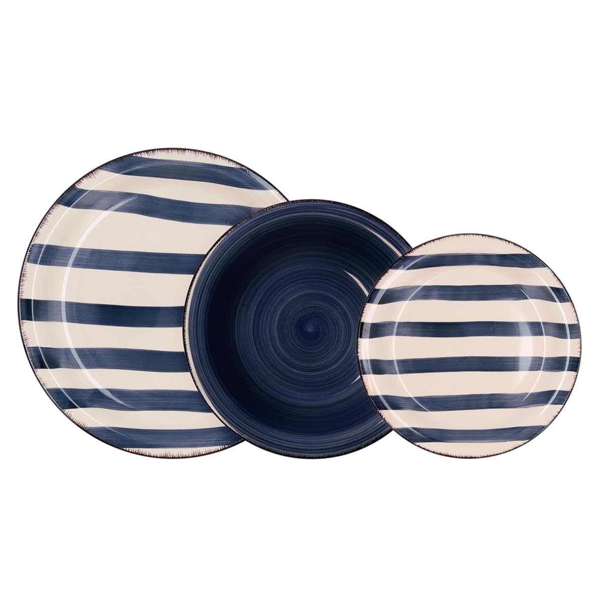 Quid Singular Vajilla Cerámica azul navy 18 Piezas 6 personas
