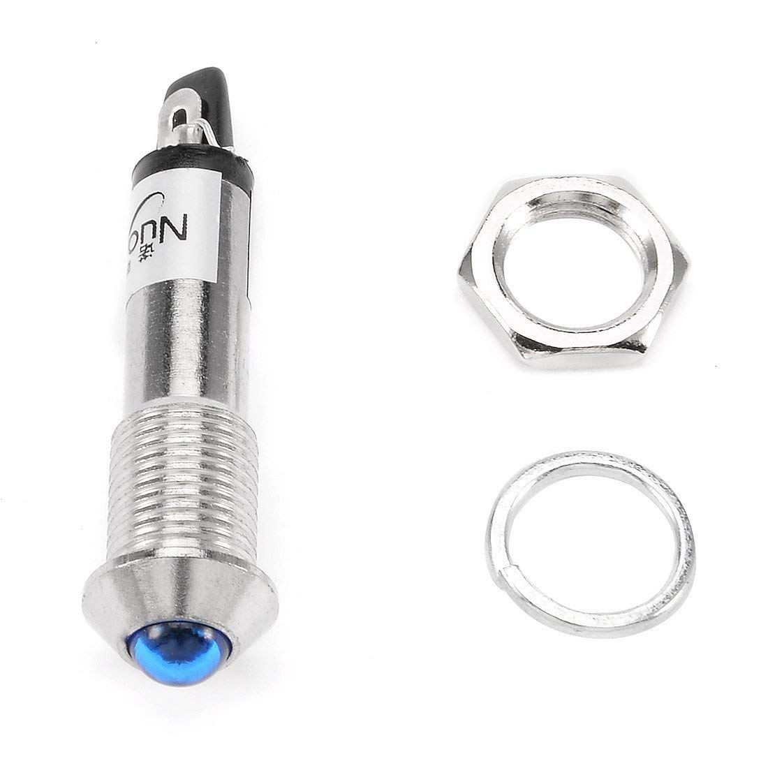 KTM Healthcare® DC 12V 8mm Thread Dia Push-in Mount Head Blue LED Signal Indicator Light-image-49