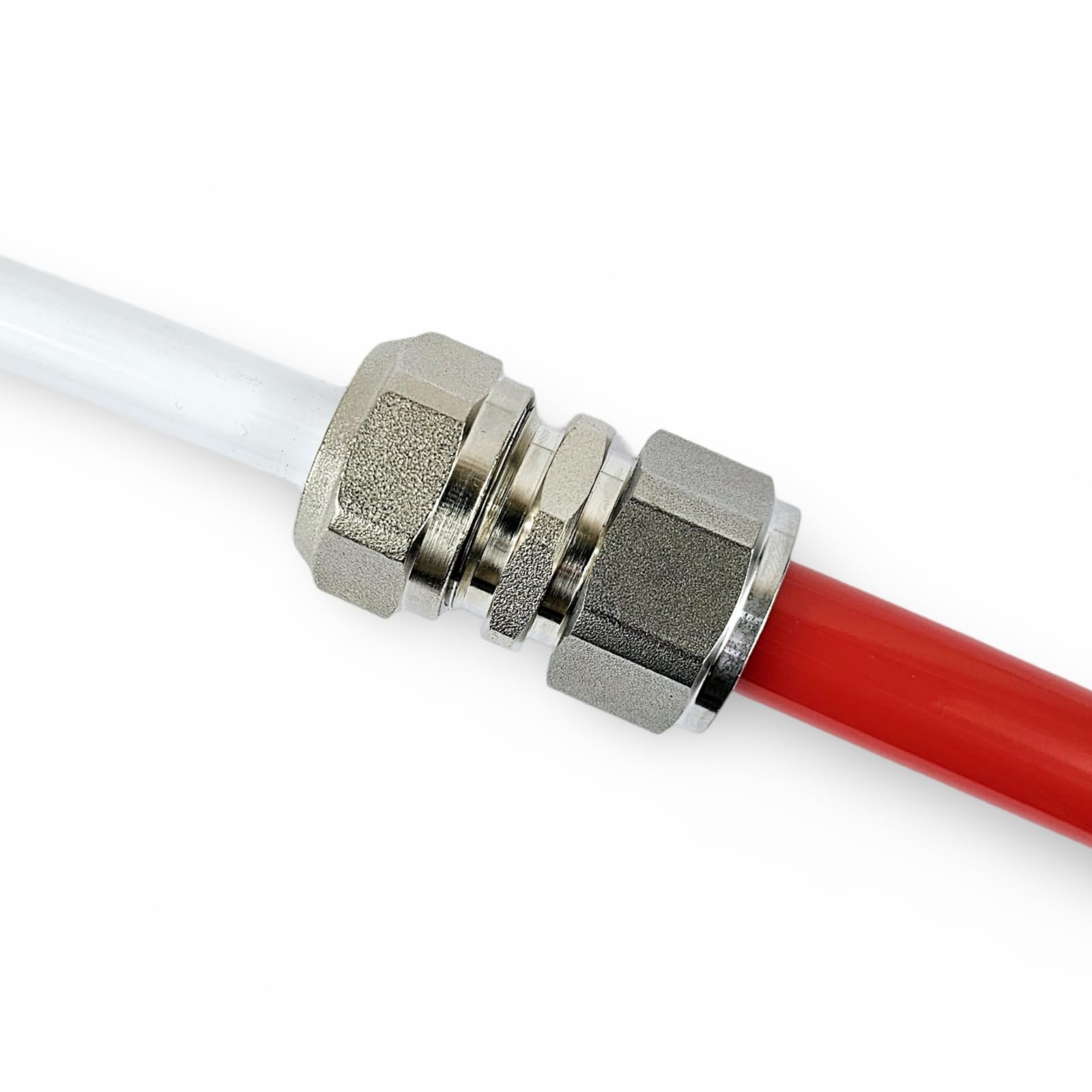 Wärmer System Nickel Plated Adapter Reducer For Water Underfloor Heating Evoh Pipe And Multilayer Pert-Al Pert And Pex Pipe, Reducing Coupling Plastic To Copper Pipe (16Mm Evoh X 15Mm Plastic)