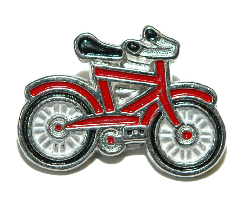 Red White & Black Metal Enamel Bicycle Tie Pin Tack (071