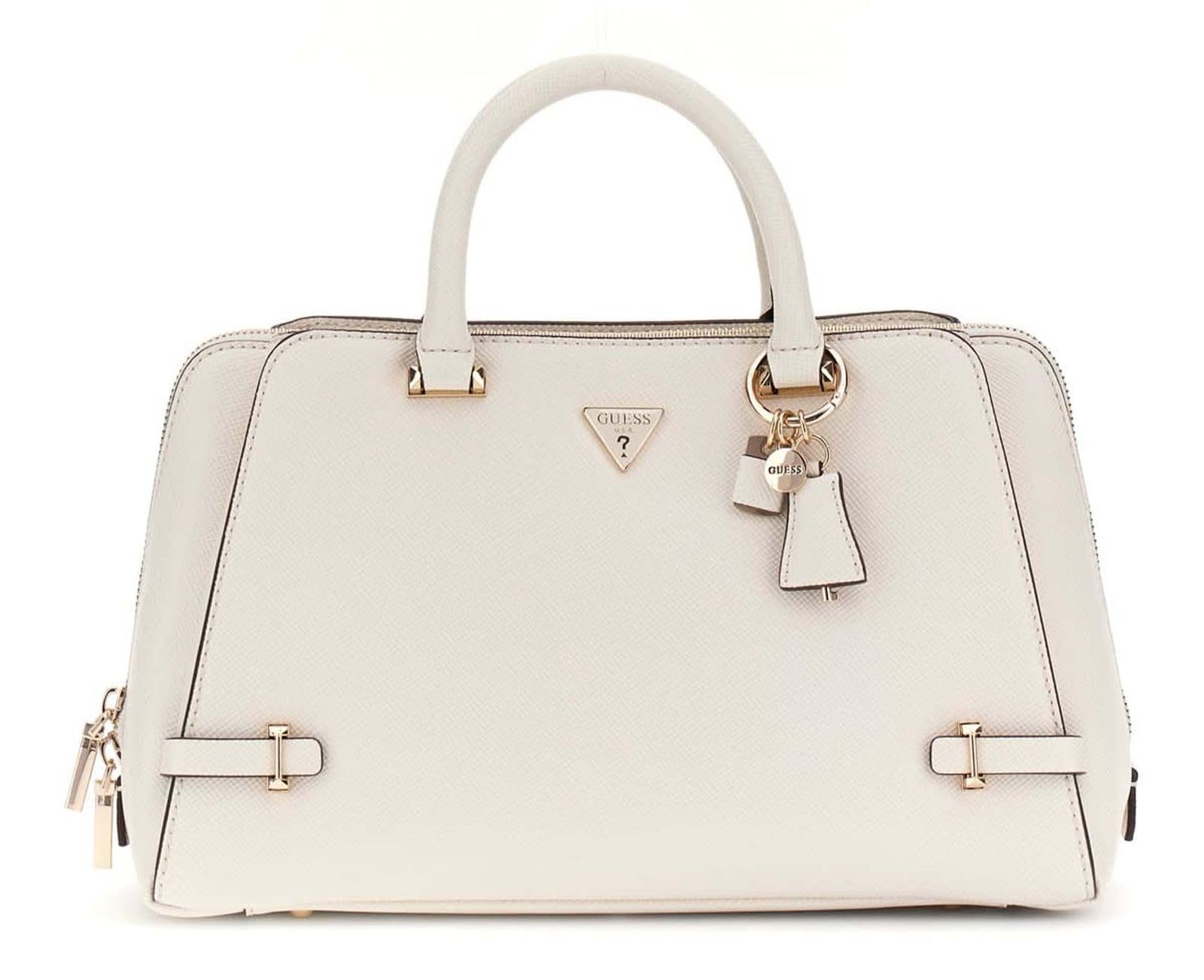 Sac à main GUESS Rosalba Girlfriend Satchel blanc crème pour femme