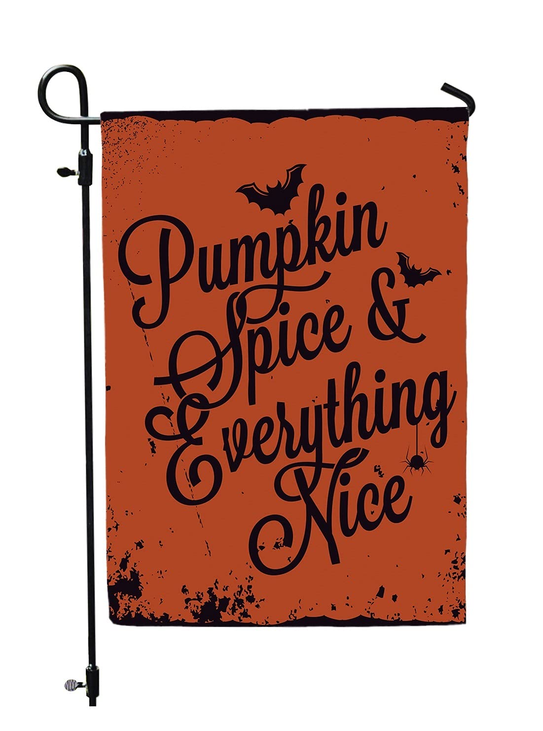 Jolly Jon Pumpkin Spice Halloween Garden Flag - Orange& Black Fall Garden Flag - Pumpkin Spice and Everything Nice - Spooky Yard Decoration Autumn Decor - Double Sided Flags