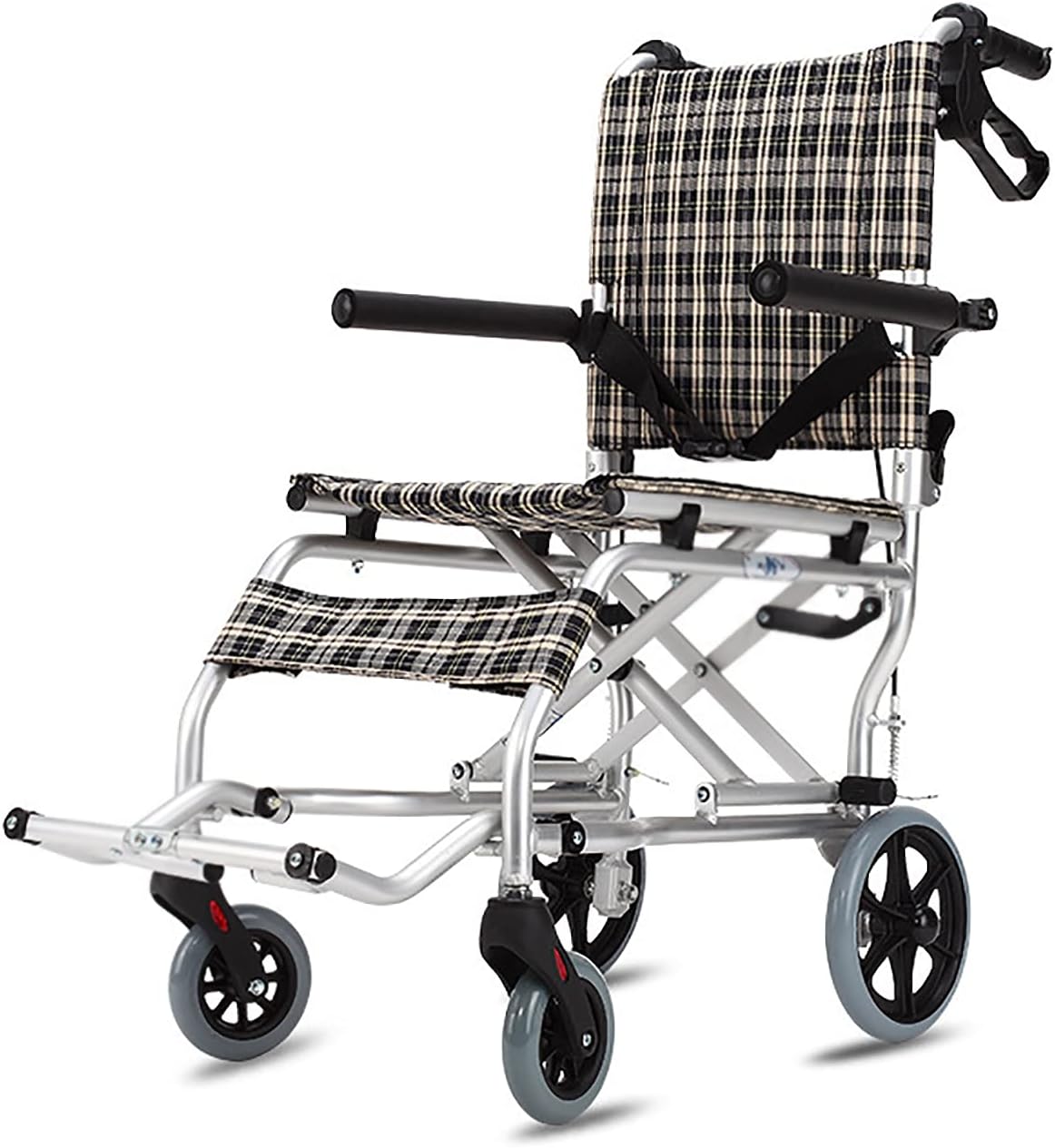 YDYBY Silla de Ruedas Deportiva,Tipo de Respaldo Plegable Silla de Ruedas Manual portátil Sillas de Ruedas de tránsito Ligeras Mayores discapacitad Transporte Silla de Ruedas