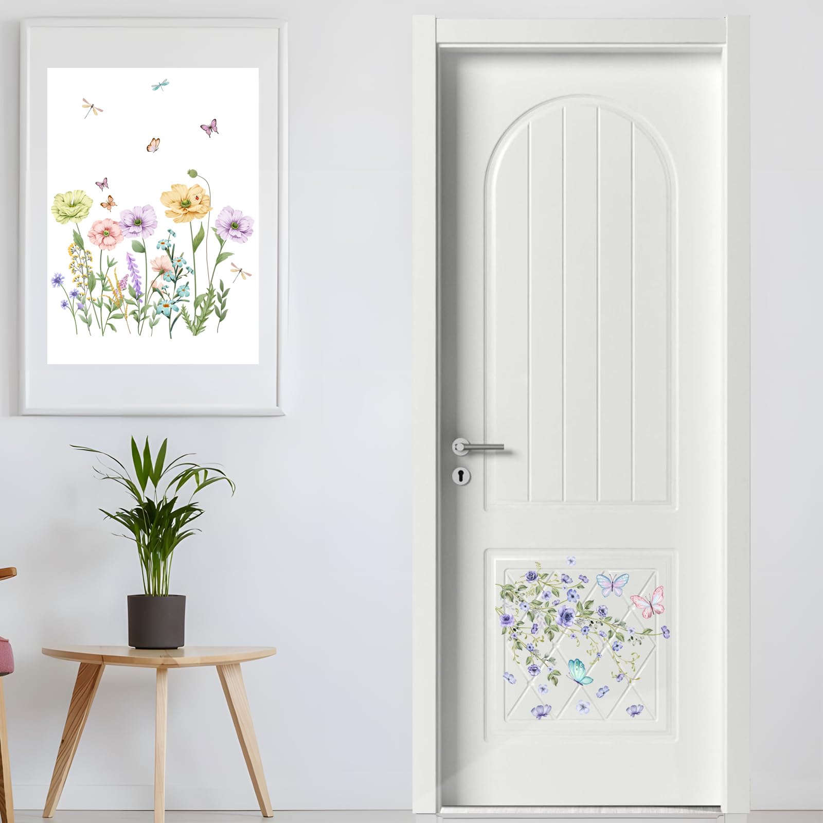 1 Pièce, Stickers De Toilette Fleurs Et Papillons, Stickers