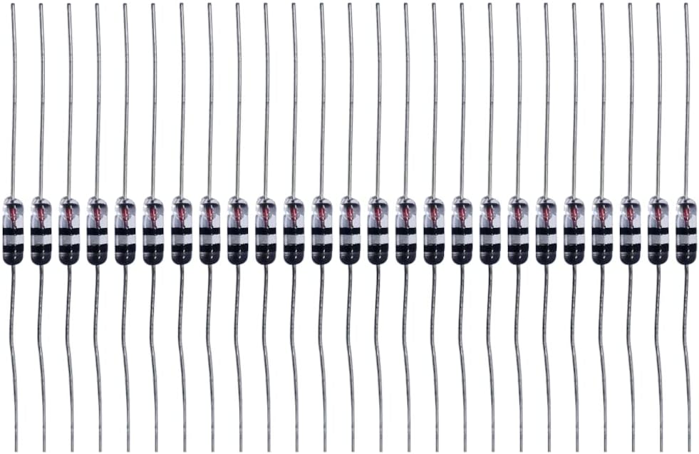 1N34A Germanium Glass Diodes with Low Forward Voltage Under 0.3V, 15 pcs