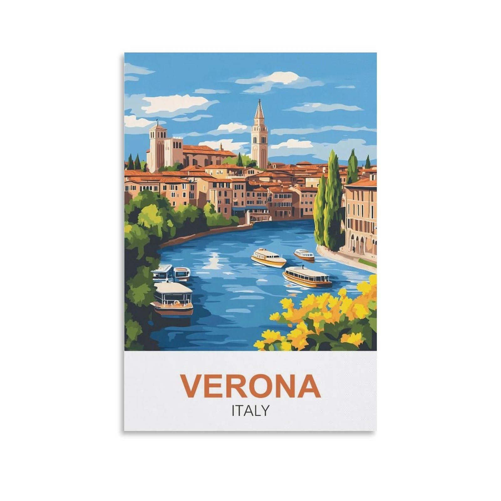 EZMLFA 5D Diamond Painting Kits for Adults,Verona Italy,Diamond Painting,Landscape Gem Art Kits Adult and Crafts Home Decor 30x40cm