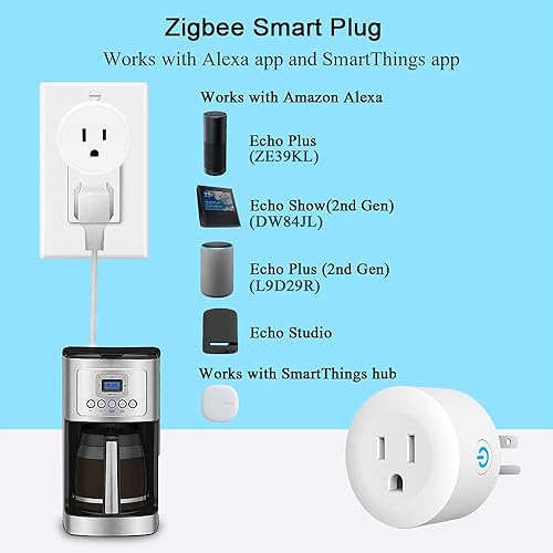 Miniatura 3 de Enchufe inteligente, DOGAIN Zigbee Smart Plugs Outlet funciona con ST y Echo Plus Hub Control de voz compatible con Alexa y el Asistente de Google