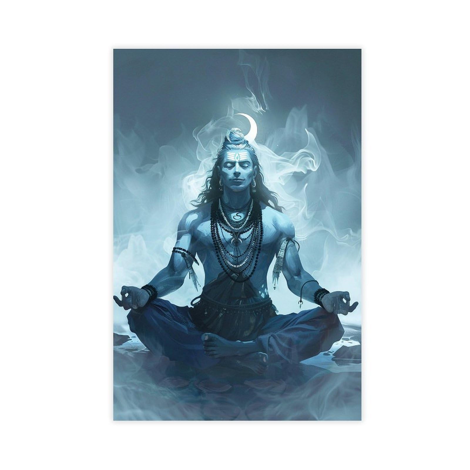 IYQTAGGH Art Poster of Lord Shiva Canvas Poster Wall Art Decor Print Picture Paintings for Living Room Bedroom Decoration 12x18inch(30x45cm)