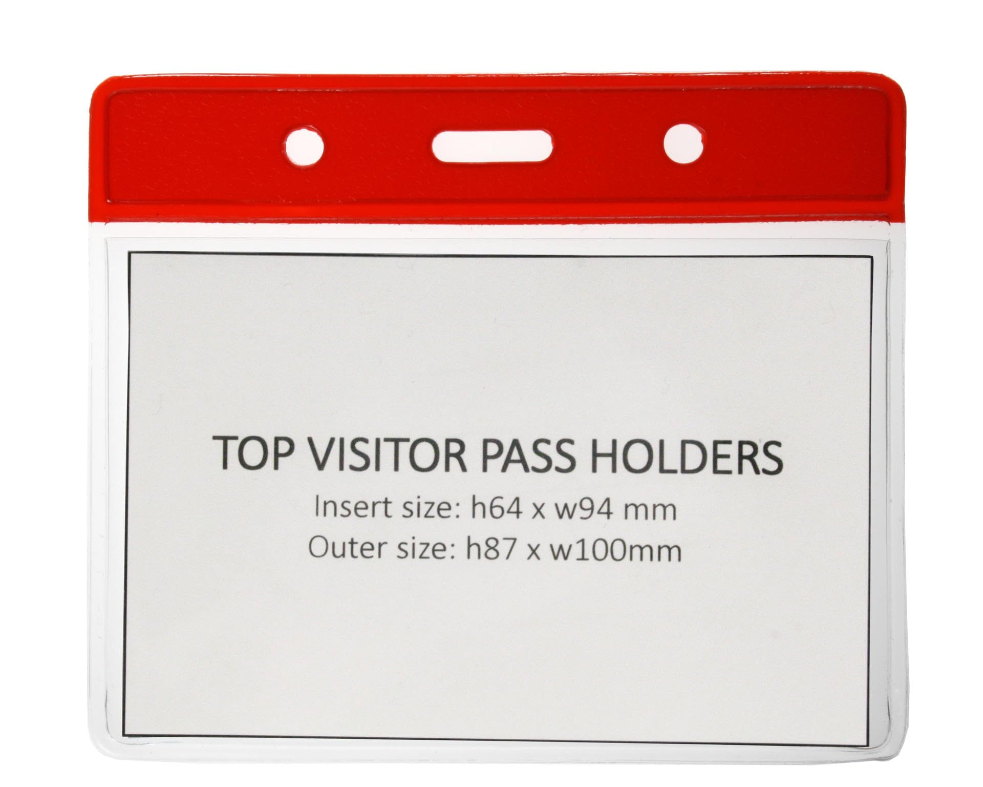 Customcard Ltd ID Badge Pocket Plastic Vinyl Wallet Pouch 60x90mm, Red Header, Flexible, Full Coverage Card Holder - Image 2