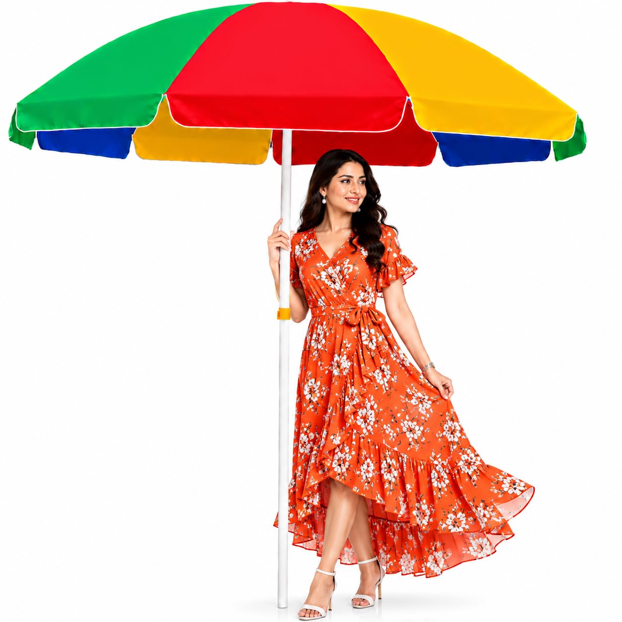 Outdoor Umbrella Garden Umbrella 7FT Terrace Shade Picnic Use Garden Umbrella Garden Canopy Courtyard Use Poolside Use Veranda Use (Multicolor)-image-43