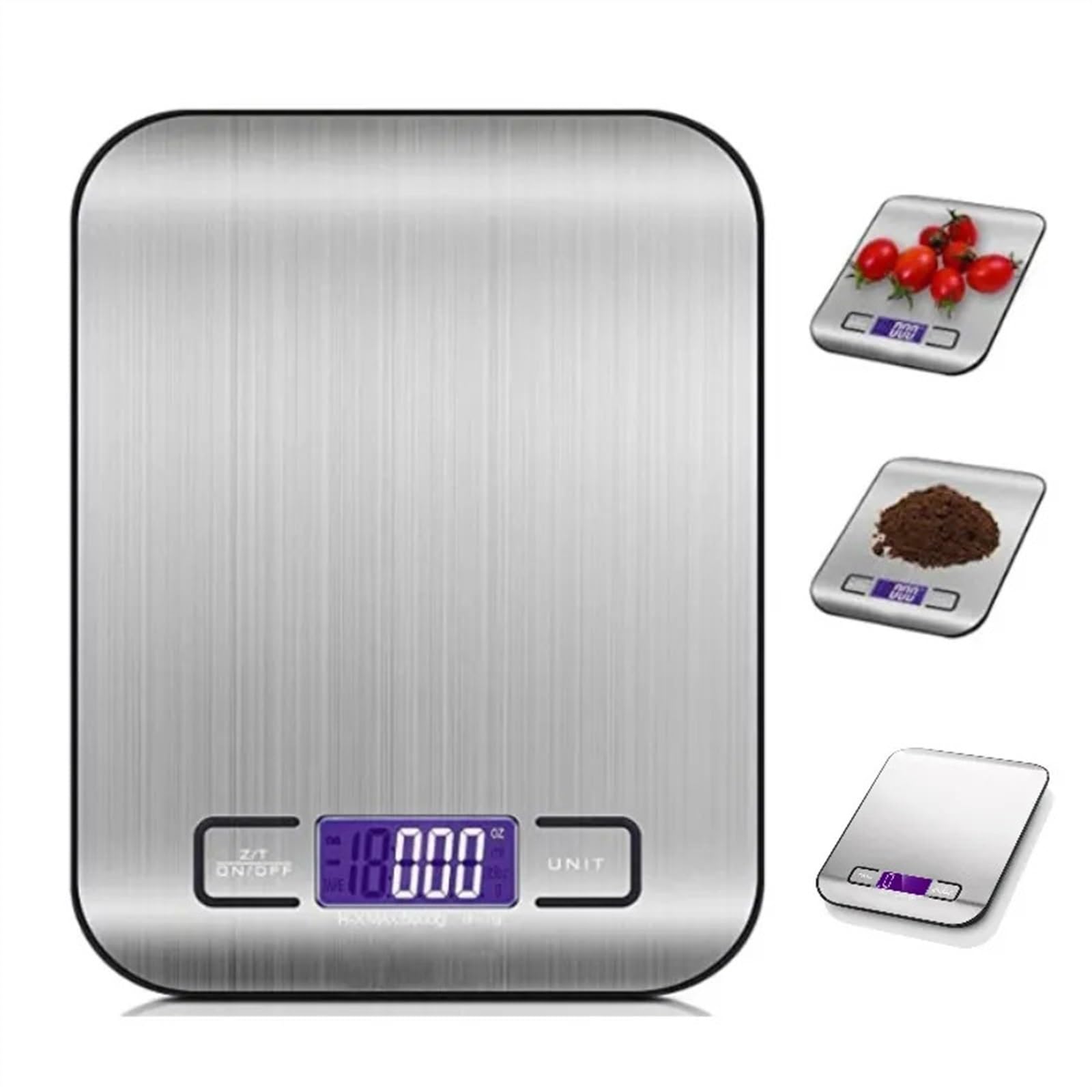 Balance de cuisine Balance de cuisine, balance alimentaire portable en acier inoxydable, balance numérique à batterie, balance alimentaire précise for la cuisine Fournitures de cuisine (Color : White