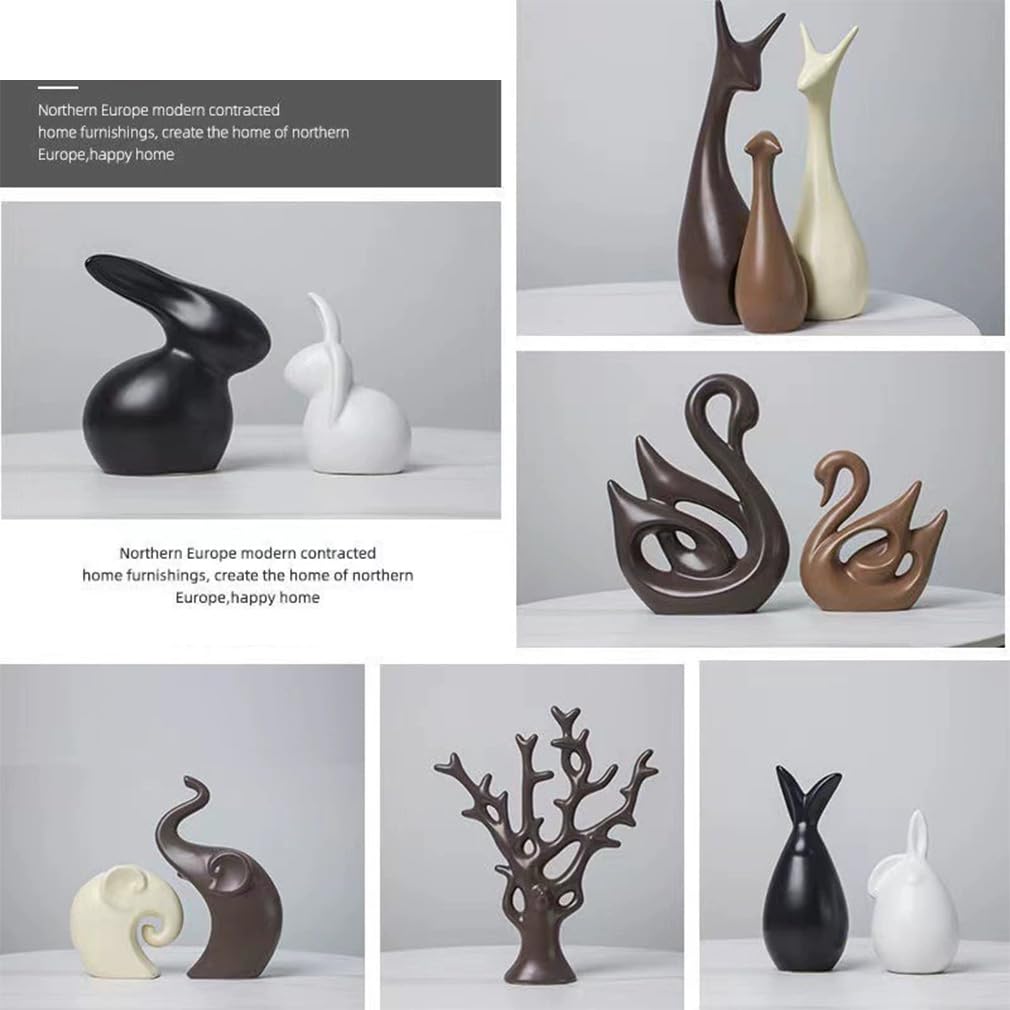 Ceramiczna statuetka ceramiczna, rzeźby zwierząt, ornament, porcelanowa, kreatywna ceramika, statuetki, dekoracja na półkę, dekorację stołu, dekoracja domu, prezent 36#