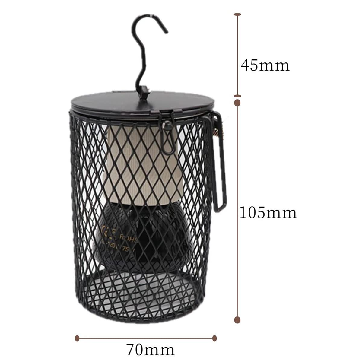 Lámpara Calor 25-100W con Pantalla, Soporte Lámpara Calor Reptil, Pantalla Bombillas Calefacción, para Serpiente Lagarto Gallinero Gallinero Reptil,50W