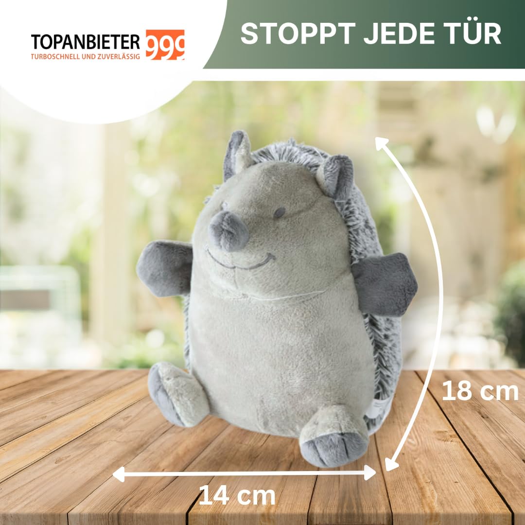 Topanbieter999 Zestaw 2 dekoracyjnych stoperów do drzwi z motywem jeża beżowego i owczego biały uchwyt na drzwi odbojnik okienny stoper podłogowy