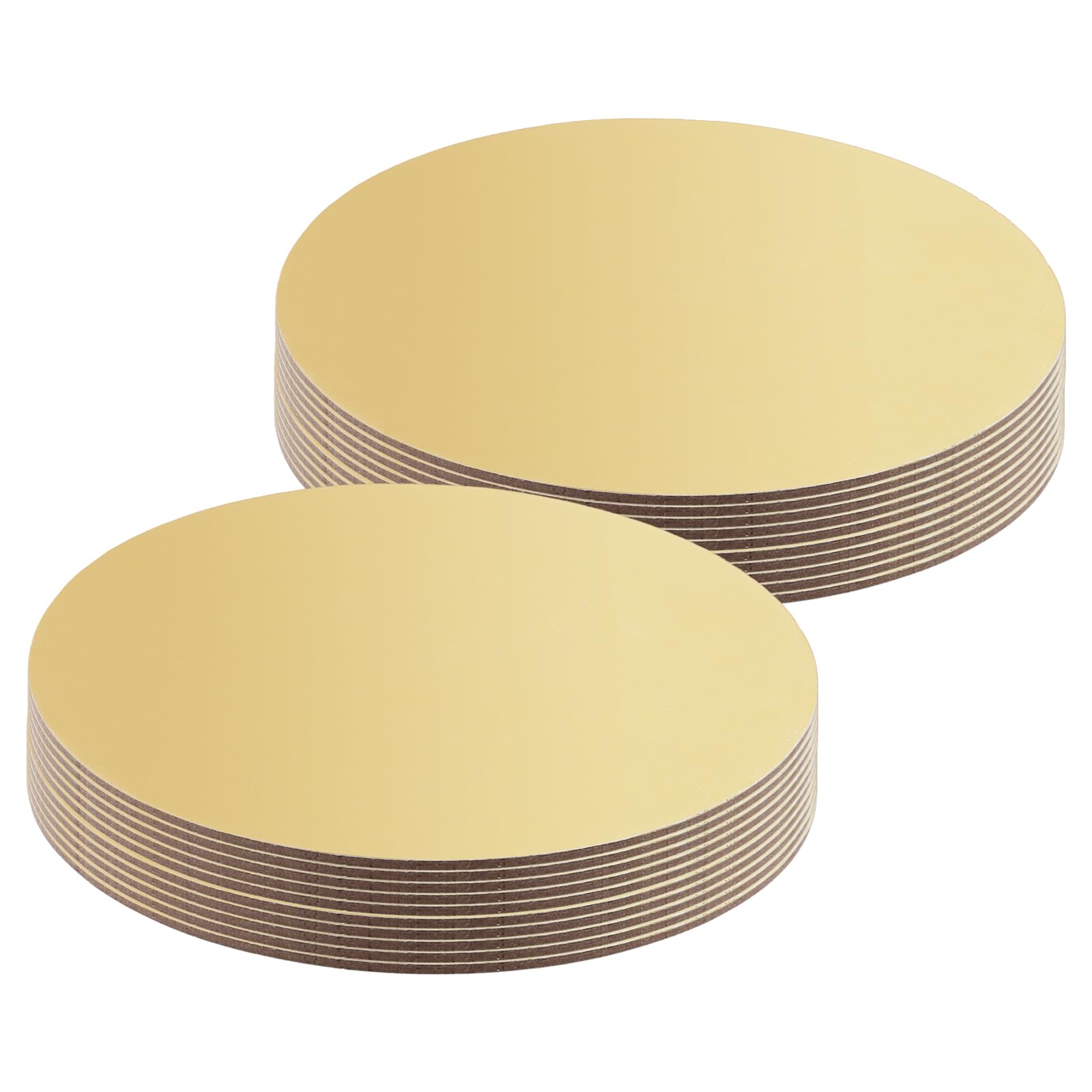 LEXININ 20PCS 6 Inch/15cm Round Gold Cake Card Board, Golden Cake Circles Base Wedding Party Decoration