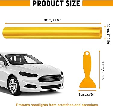 Car Headlight Tint Film,Waterproof Tail Light Tint(Yellow)
