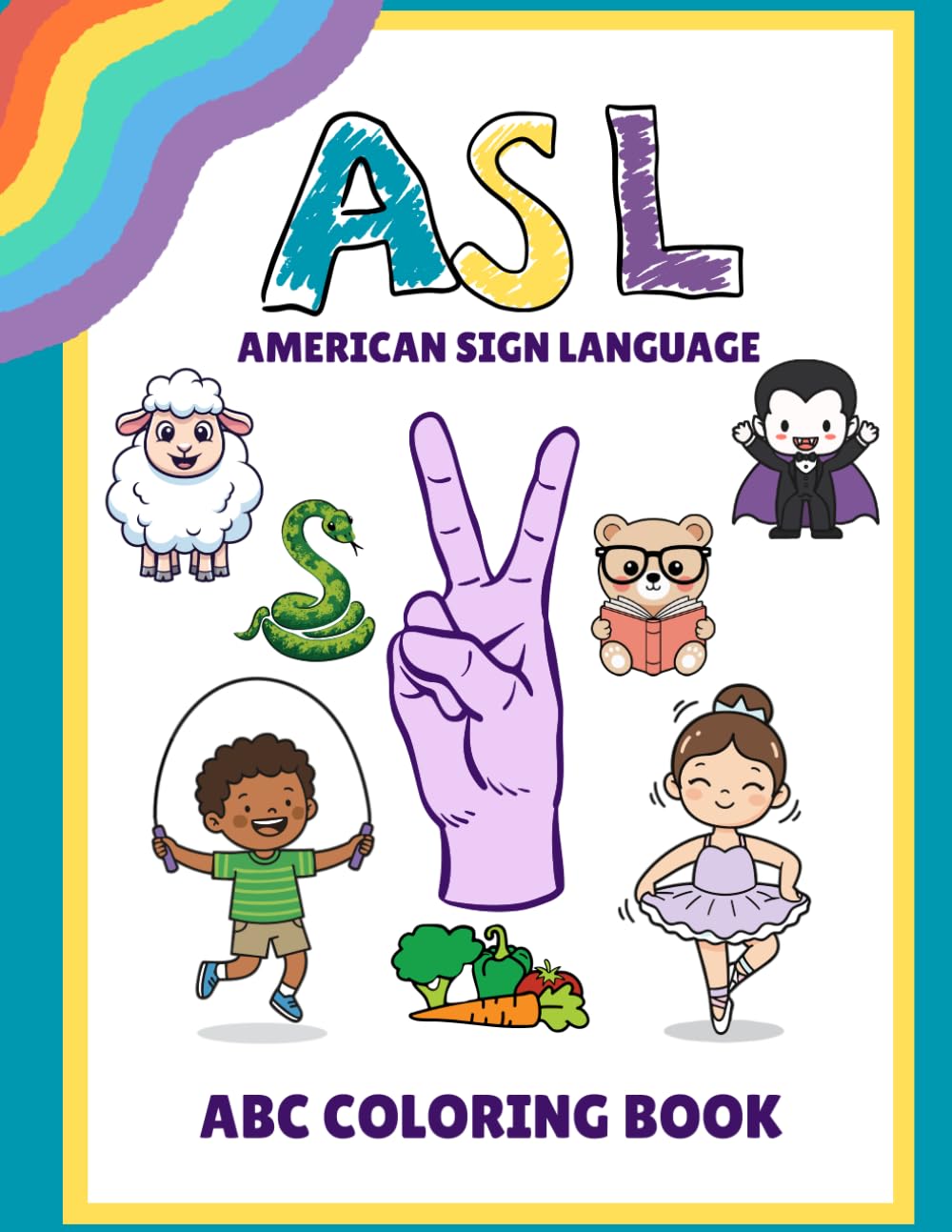 ASL Handshapes Alphabet Coloring Book