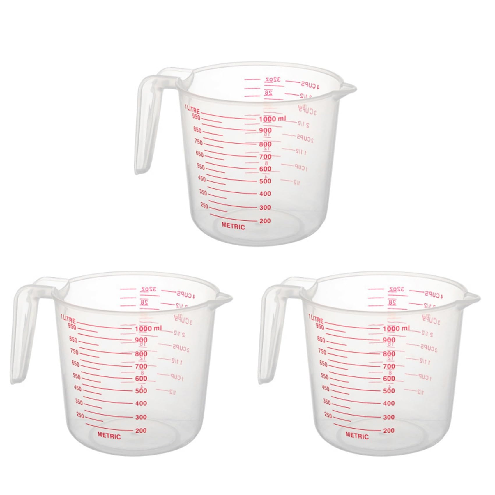 Hndhbfgrt 3X 1000Ml Measuring Cup Baking Tool Kitchen Tool Plastic Measuring Cup Tool Cup with Scale