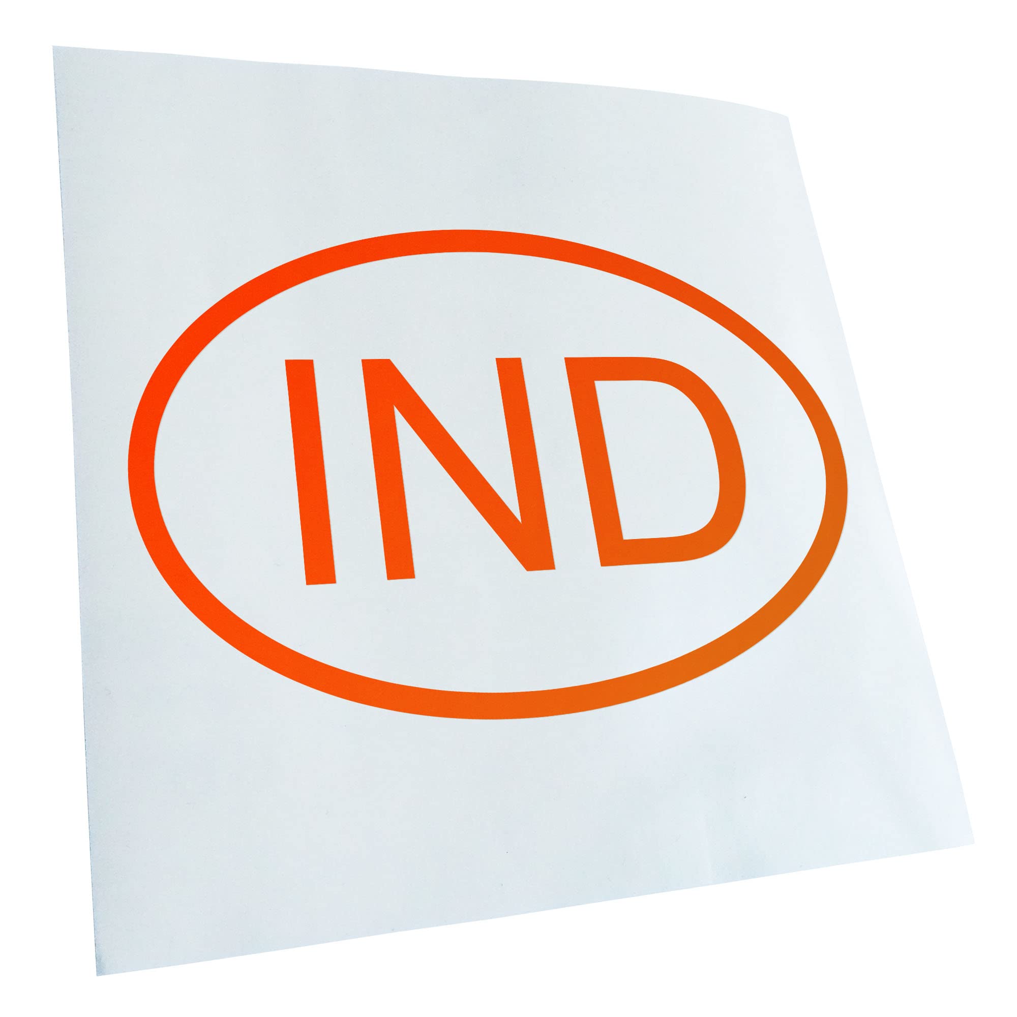 Kiwistar - Car Sticker - Neon Orange - 50 x 33 cm India IND Sticker for Car, Laptop, Bicycle, Truck, Motorcycle, Multicoloured JDM Decal Racing