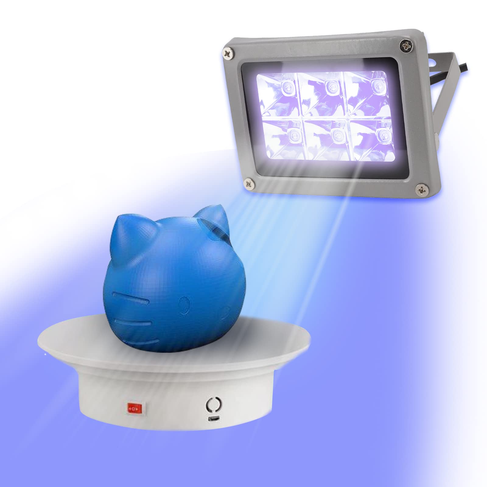 Lampe de Séchage de Résine UV pour Imprimante 3D, Lampe de Séchage de Résine UV Haute Efficacité pour DLP LCD SLa,405Nm IP65 UV Fast Curing Portable UV Resin Curing Lamp(UE)