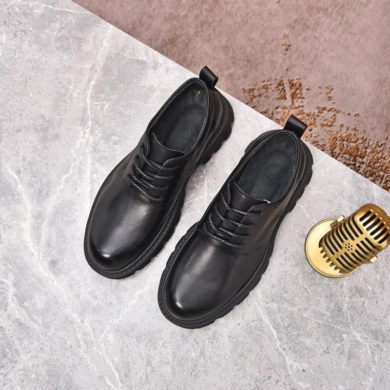 Men's Platform Oxford Shoes Fashion Business Dress Shoes Comfortable Round Toe Non-Slip Sole Casual Shoes for Men