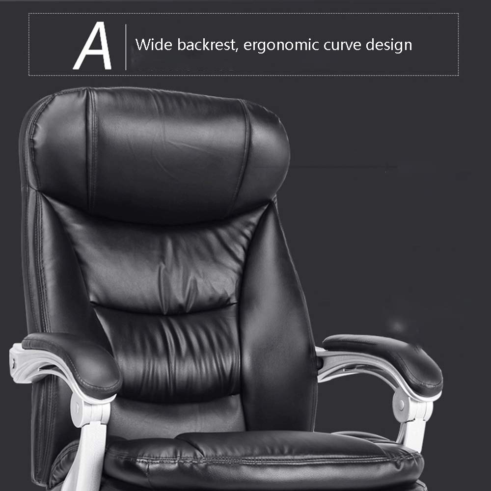 Ergonomiczne krzesło komputerowe z wysokim oparciem z podnóżkiem, obrotowe biurko biurowe, podwójne grube oparcie, regulowany styl wyścigowy, nośność 150 kg, brązowe