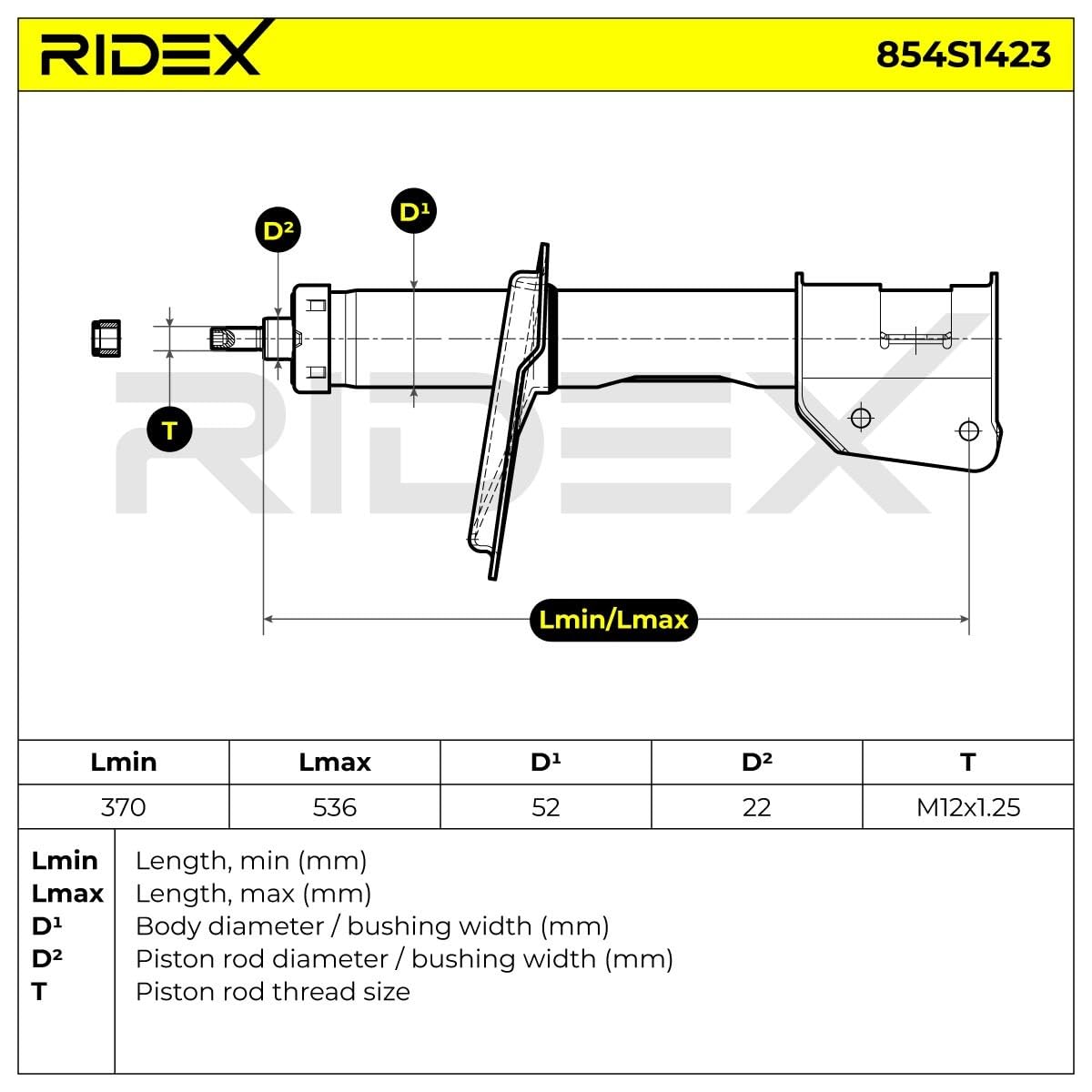 RIDEX 854S1423, 2 szt Amortyzator zestaw rozpórka zawieszenia przód Kompatybilny z FIAT COUPE FA/175
